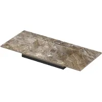Ink Post Wastafel keramische slab envelop bak midden met 1 kraangat 100x45x1 Earth glossy