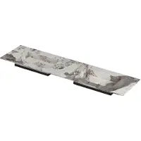 Ink post wastafel keramische slab envelop bak dubbel zonder kraangaten 180x45x1 island glossy