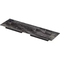 Ink Post Wastafel keramische slab envelop bak dubbel 2 kraangaten 160x45x1 Venice brown glossy