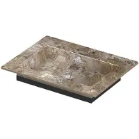 Ink Post Meubelwastafel 60x45cm Keramische Slab - Zonder Kraangat - Earth Glossy - Keramiek - 8718835372613 - Rechthoekig - Wastafels, Meubelwastafels