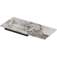 Ink Post Meubelwastafel 100x45cm Keramische Slab - Links - Zonder Kraangat - Island Glossy - Keramiek - 8718835383886 - Rechthoekig - Wastafels,