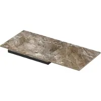 Ink Post Wastafel keramische slab envelop bak links met 1 kraangat 100x45x1 Earth glossy