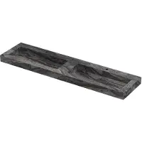 Ink Pitch Wastafel keramische slab bak dubbel met drain en front en side skirts 2 kraangaten 180x45x9 Venice brown glossy