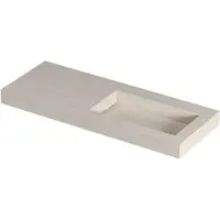 Ink Pitch Meubelwastafel 120x45cm Keramische Slab - Rechts - Zonder Kraangat - Travertin Mat - 8718835372590 - Rechthoekig - Wastafels,