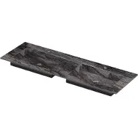 Ink Post Meubelwastafel 140x45cm Keramische Slab - Dubbel - 2 Kraangaten - Venice Brown Glossy - Keramiek - 8718835384074 - Rechthoekig - Wastafels,