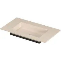 Ink post wastafel keramische slab envelop bak zonder kraangat 80x45x1 travertin matt
