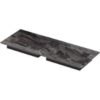 Ink Post Meubelwastafel 120x45cm Keramische Slab - Dubbel - Zonder Kraangaten - Venice Brown Glossy - Keramiek - 8718835384043 - Rechthoekig
