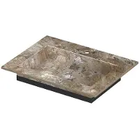 Ink Post Wastafel keramische slab envelop bak met 1 kraangat 60x45x1 Earth glossy