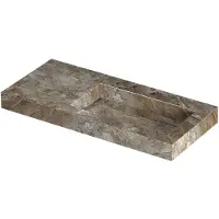 Ink Pitch Wastafel keramische slab rechts met drain en front en side skirts 1 kraangat 100x45x9 Earth glossy