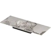 Ink Post Wastafel keramische slab envelop bak midden met 1 kraangat 120x45x1 Island glossy