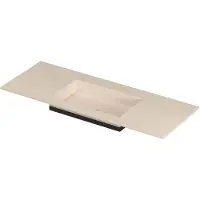 Ink Post Wastafel keramische slab envelop bak midden zonder kraangat 120x45x1 Travertin matt