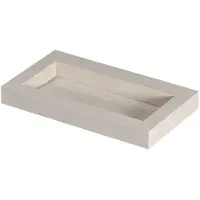 Ink Pitch Wastafel keramische slab bak met drain en front en side skirts zonder kraangat 80x45x9 Travertin mat