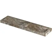 Ink pitch wastafel keramische slab bak dubbel met drain en front en side skirts 2 kraangaten 180x45x9 earth glossy