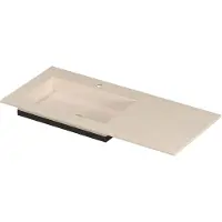 Ink post wastafel keramische slab envelop bak links met 1 kraangat 100x45x1 travertin matt