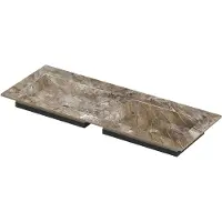 Ink Post Meubelwastafel 120x45cm Keramische Slab - Dubbel - Zonder Kraangaten - Earth Glossy - Keramiek - 8718835372699 - Rechthoekig - Wastafels,
