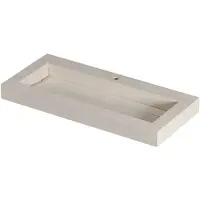 Ink Pitch Meubelwastafel 100x45cm Keramische Slab - Centraal - 1 Kraangat - Travertin Mat - 8718835372422 - Rechthoekig - Wastafels, Meubelwastafels