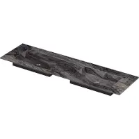 Ink post wastafel keramische slab envelop bak dubbel zonder kraangaten 160x45x1 venice brown glossy