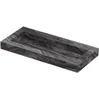 Ink pitch wastafel keramische slab centraal met drain en front en side skirts 1 kraangat 100x45x9 venice brown glossy