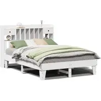 vidaXL Bedframe zonder matras massief grenenhout wit 140x200 cm