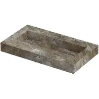 Ink Pitch Wastafel keramische slab bak met drain en front en side skirts 1 kraangat 80x45x9 Island glossy