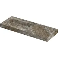 Ink Pitch Wastafel keramische slab links met drain en front en side skirts 1 kraangat 120x45x9 Island glossy
