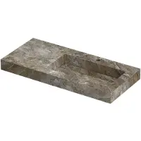 Ink Pitch Meubelwastafel 100x45cm Keramische Slab - Rechts - 1 Kraangat - Island Glossy - 8718835383442 - Rechthoekig - Wastafels, Meubelwastafels