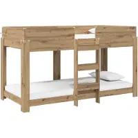 vidaXL Stapeld bed voor kids Artisan Eiken 100 x 200 cm Bewerkt hout