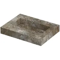 Ink Pitch Wastafel keramische slab bak met drain en front en side skirts 1 kraangat 60x45x9 Island glossy