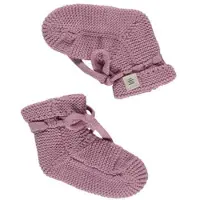 A Tiny Story gebreide slofjes roze Jongens/Meisjes Katoen Effen - maat 3-6 mnd