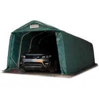 TOOLPORT Garagetent 3,3x9,6 m - 2m hoogte van de ingang,PVC 800, donkergroen, met statica - bodem beton