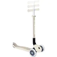 Globber kinderstep Primo Foldable Lights Eco Coconut vanaf 3 jaar - Step met 3 wielen - Met verstelbaar stuur en gepatenteerd inschakelbaar stuurslot - Met lampjes in de wielen