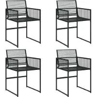 Syfax Tuinstoelen 4 st poly rattan zwart