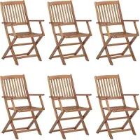 Syfax Klapstoelen 6 stuks van massief acaciahout