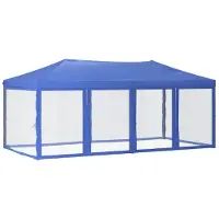 Syfax Partytent inklapbaar met zijwanden 3x6 m blauw