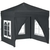 Syfax Partytent inklapbaar met zijwanden 2x2 m antracietkleurig