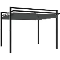 Syfax Prieel met uittrekbaar dak 3x3 m aluminium antracietkleurig