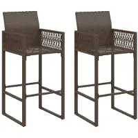 Syfax Tuinbarkrukken 2 st poly rattan bruin