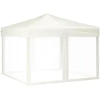 Syfax Partytent inklapbaar met zijwanden 3x3 m crèmekleurig
