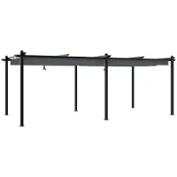 Syfax Prieel met uittrekbaar dak 3x6 m aluminium antracietkleurig