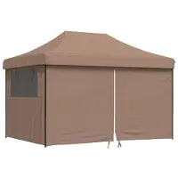 Syfax Partytent inklapbaar pop-up met 4 zijwanden bruin