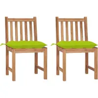 Syfax Tuinstoelen 2 st met kussens massief teakhout