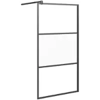 Syfax Inloopdouchewand 100x195 cm halfmat ESG-glas zwart