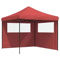 Syfax Partytent inklapbaar pop-up met 2 zijwanden bordeauxrood