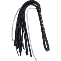 Sportsheets fluweel Noir Chain flogger - Zwart