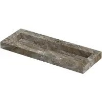 Ink Pitch Wastafel keramische slab centraal met drain en front en side skirts 1 kraangat 120x45x9 Island glossy