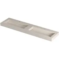 Ink Pitch Meubelwastafel 180x45cm Keramische Slab - Dubbel - 2 Kraangaten - Travertin Mat - 8718835372521 - Rechthoekig - Wastafels, Meubelwastafels