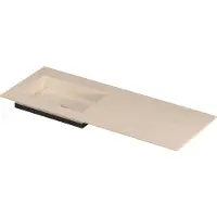 Ink post wastafel keramische slab envelop bak links zonder kraangat 120x45x1 travertin mat