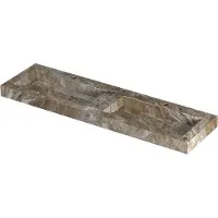 Ink pitch wastafel keramische slab bak dubbel met drain en front en side skirts 2 kraangaten 160x45x9 earth glossy