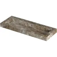 Ink pitch wastafel keramische slab centraal met drain en front en side skirts zonder kraangat 120x45x9 earth glossy