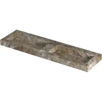Ink Pitch Meubelwastafel 160x45cm Keramische Slab - Dubbel - Zonder Kraangaten - Earth Glossy - 8718835372255 - Rechthoekig - Wastafels,
